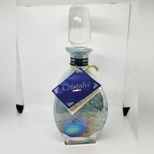 Cristalvi Glass Bottle with Stopper. Made in Italy T.Murano